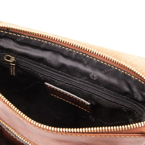 Jimmy - Leather crossbody bag for men with front pocket